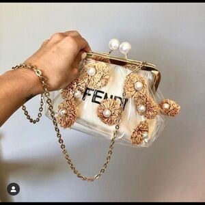 ZARA Pearl Trim vinyl crossbody Bag 6704/510